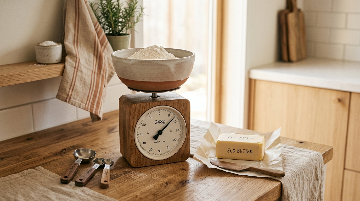Precision Baking Kitchen Counter Scale and Butter